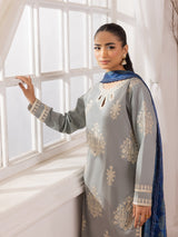 ZE-03 LAWN EMBROIDERED 3PC STITCHED/UNSTITCHED