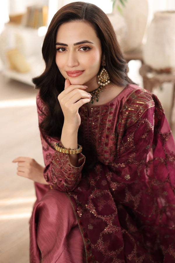MGS-07 RESHAM3Pcs Raw Silk STITCHED I UNSTITCHED