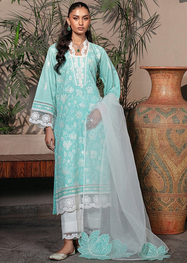 MGZ-09   3PC EMBROIDERED LAWN UNSTITCHED