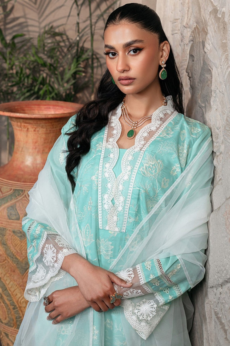MGZ-09   3PC EMBROIDERED LAWN UNSTITCHED