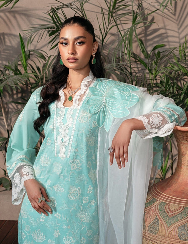 MGZ-09   3PC EMBROIDERED LAWN UNSTITCHED